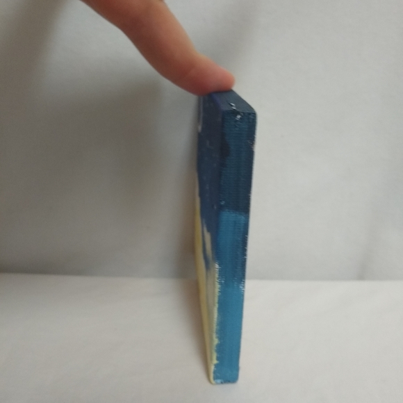 Mini Art Night Sky Small Art 4in4in Hand made Desk Art Gift Idea Accent Piece - Picture 4 of 5